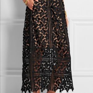 Self-Portrait Arabella guipure lace midi skirt